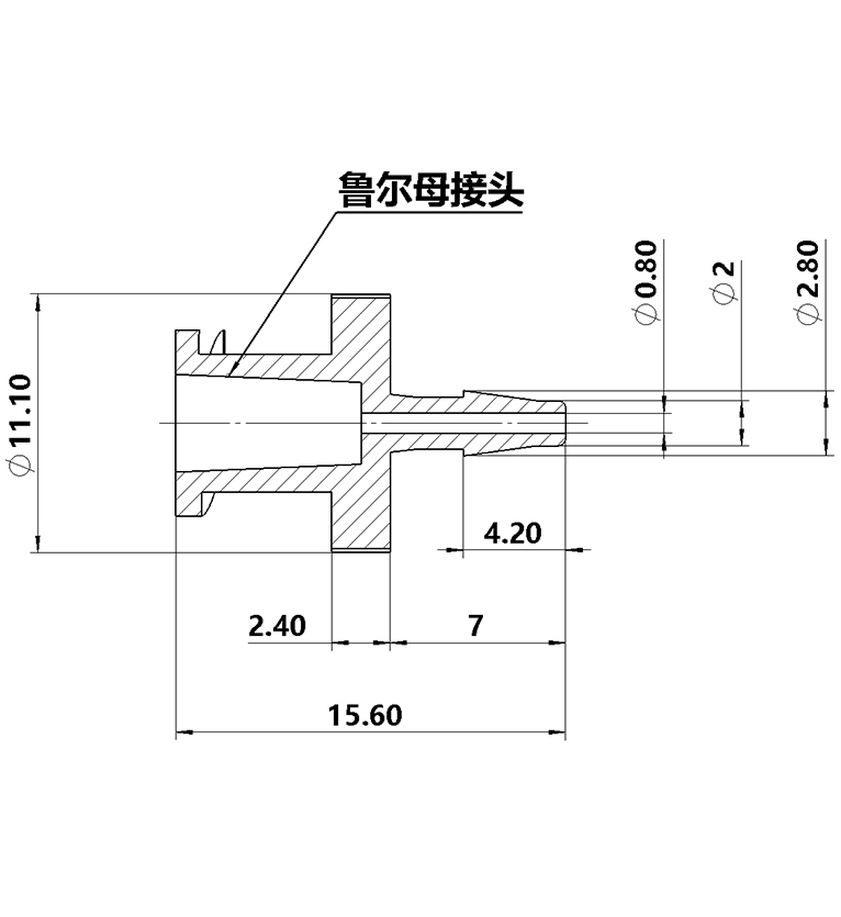 1.6mm（1/16英寸）魯爾母接頭